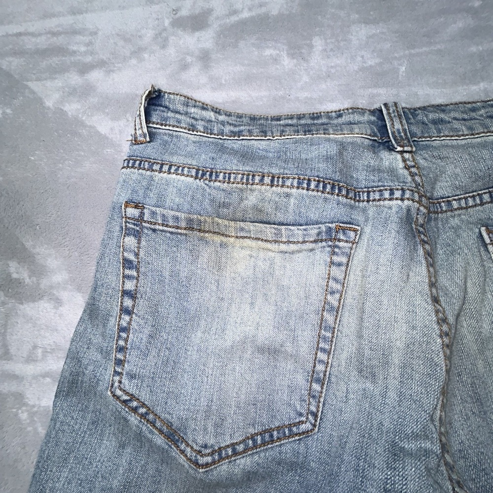 Serenede Jeans Light Blue Wash Size 36x32 Sunset Painting Leg Skinny Distressed - Picture 10 of 15